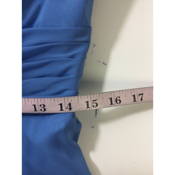 AW BRIDAL 10 L dusty blue chiffon Megan party cocktail knee length dress NEW B50 - Picture 6 of 8